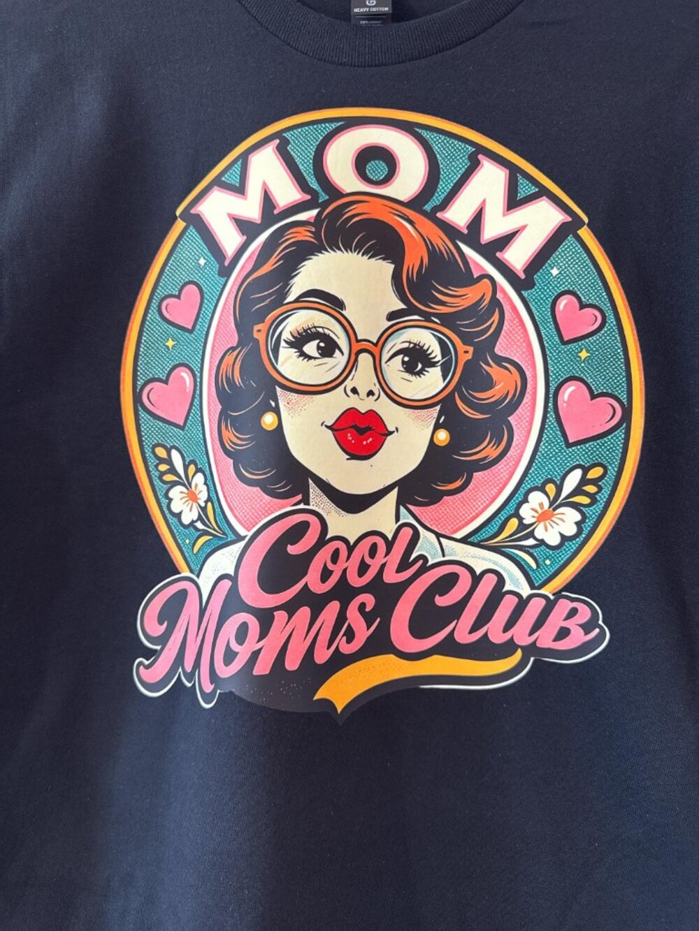 Unisex Size M Retro Moms Club Graphic Tee, Vintage Mama T-Shirt, Cotton Black - Picture 3 of 6
